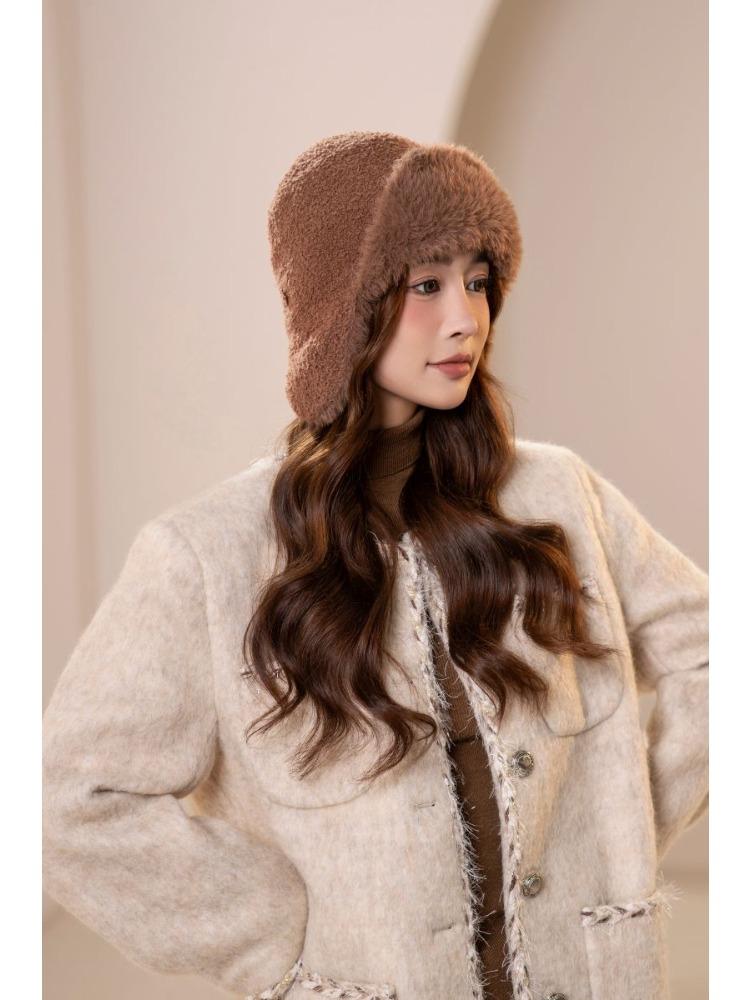 Hat Women's Winter New Thickened Warm Imitation Fur Fashion Lei Feng Hat Ear Hat Snow Hat