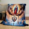 Virgin Mary and Rosary Blanket DesignFlannel Blanket for Bedroom, Living Room, Sofa, and Nap