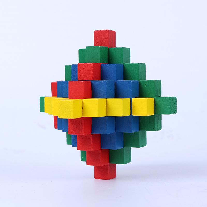 Custom Large Beechwood Luban Lock Puzzle - Mortise and Tenon Intelligence Unlock Toy with Sample Drawing and Labeling Available