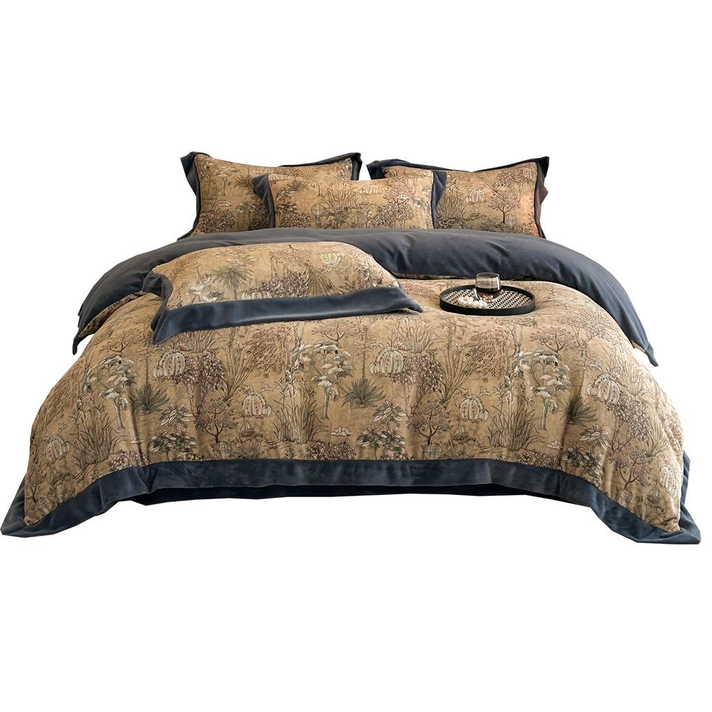 Thickened Milk Fleece Bedding Four-Piece Coral Fleece Fleece Quilt Cover