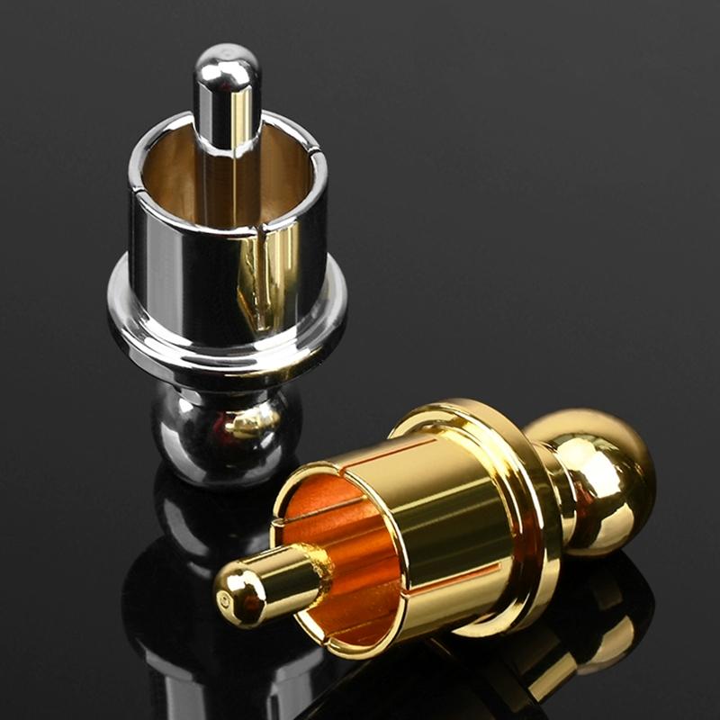 Gold/Rhodium Plated Copper RCA Protector Caps Socket Phono Connector Dust Protector RCA Plug Caps Noise Stopper Shielding Caps
