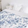 Floral Fuzzy Blanket Blue Flowers Throw Blanket Decorative Soft Cozy Flannel Blanket for Home Bed Sofa Couch Chair,