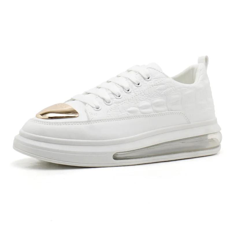 Fashion Metal Patchwork Designer Shoes for Men 2024 Autum New Casual Chunky Sneakers Thick Sole Increased 4.5cm Height Sports Shoes