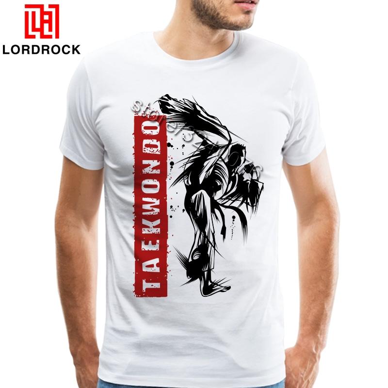 Cool Design Taekwondo Shirt Pánské tričko Flash Kick Bílá trička s krátkými rukávy Korejština