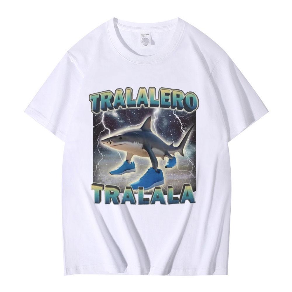 Tralalero Tralala Funny Shark Italian Brainrot Meme T-shirt Men Clothing Fashion Humor T Shirts Unisex Summer Cotton T Shirt Top