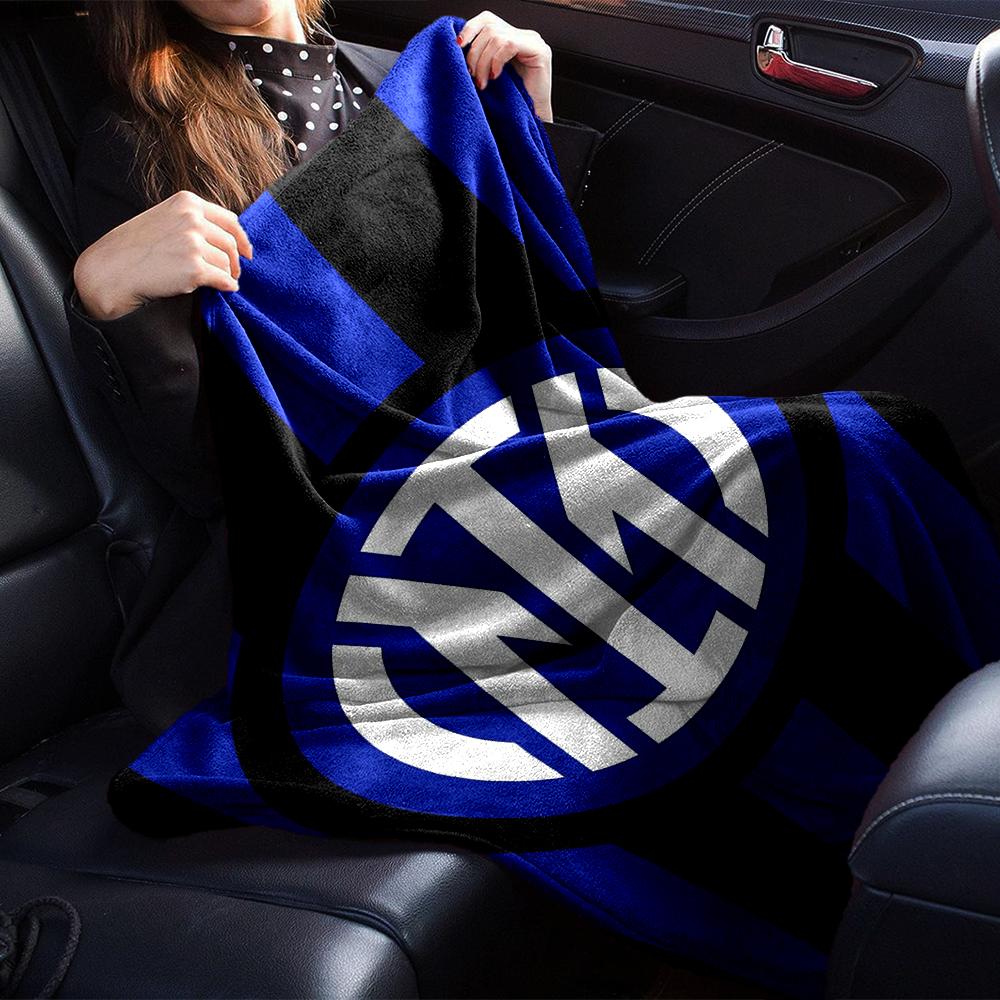 Inter Milan Theme Printed Blanket - Perfect for Couch, Bed, Travel & Outdoor Use | Machine Washable, Cozy & Durable.