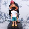 18cm One Piece Anime Action Figure - Monkey D. Luffy with Straw Hat Collectible Model Doll Toy from Four Emperors Shanks Series