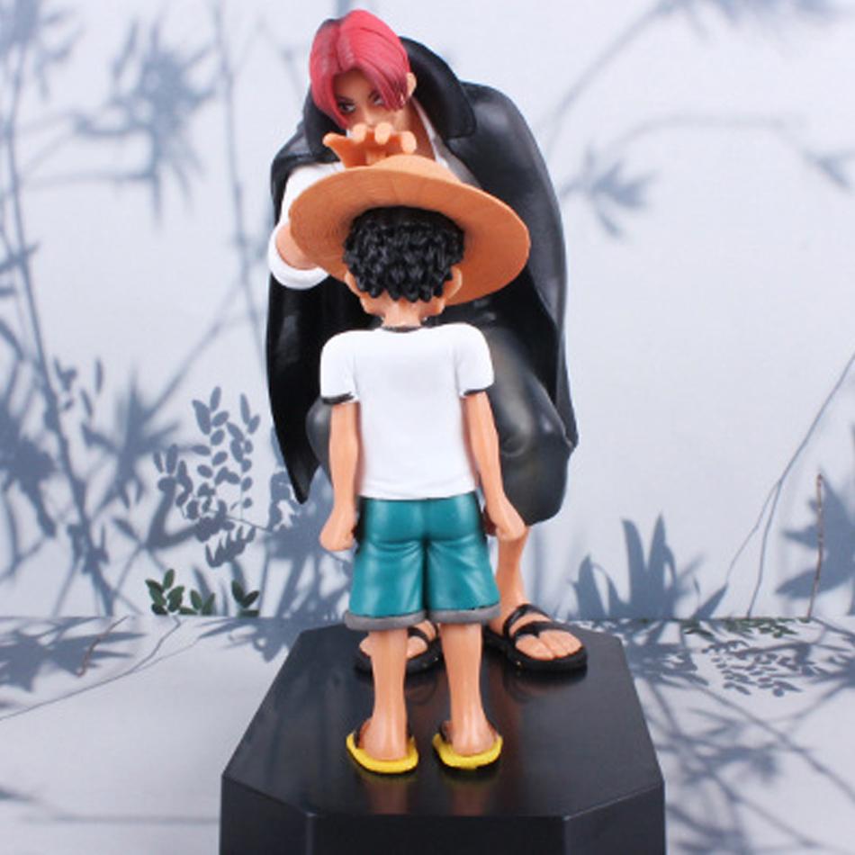 18cm One Piece Anime Action Figure - Monkey D. Luffy with Straw Hat Collectible Model Doll Toy from Four Emperors Shanks Series
