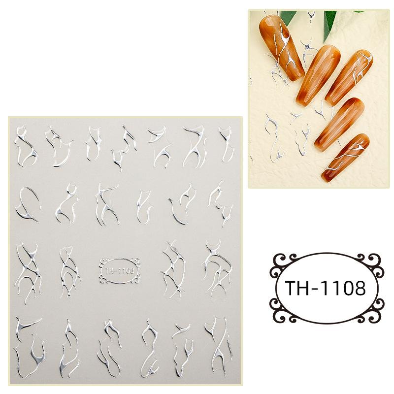 Hot Stamping Nail Stickers, Waterproof, Laser Design, DIY Nail Stickers, Nail Decoration, Nail Stickers, Party Decoration