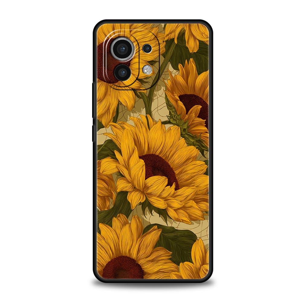 Abstract Plants Flower Phone Case Cover for Xiaomi Mi 17 15 14 13 12 11 Ultra 15T 14T 13T 12T 11T Pro Lite 5G Soft TPU Shell Bag