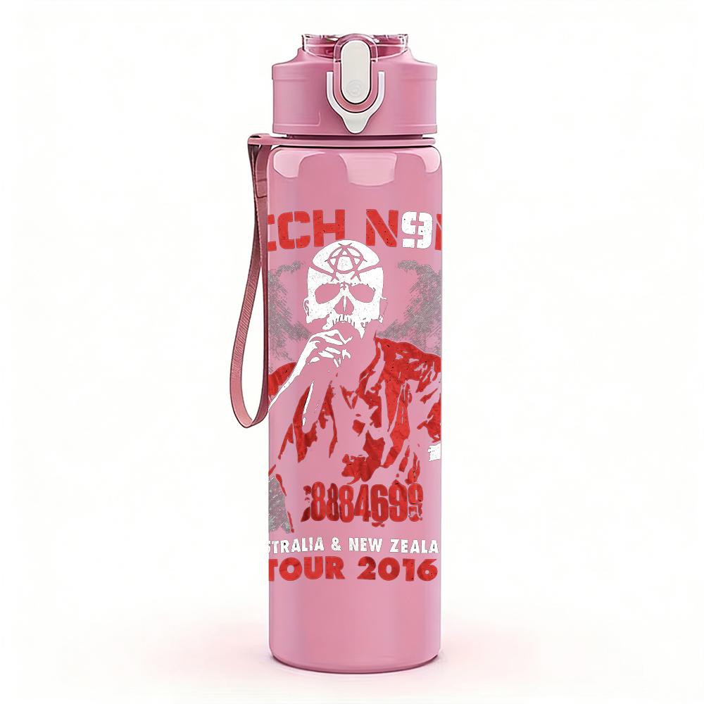 1PC Retro Red Devil Horror Graphic Print 750ml Portable Sports Water Bottle Leakproof Gym Outdoor Travel Drink Cup