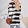 Womens Tops Loose V-neck Contrast Color Split Loose Long Sleeve T-shirt Women's Tops