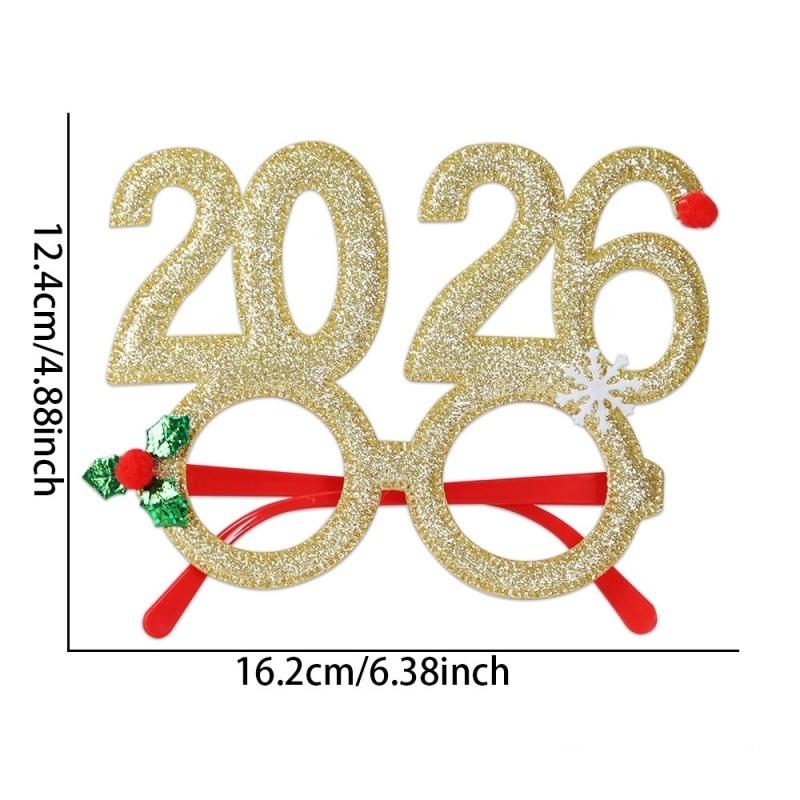2026 Digital Funny Glasses - Christmas & New Year Creative Eye Wear, Party Decoration Photo Frame for Holiday Gatherings