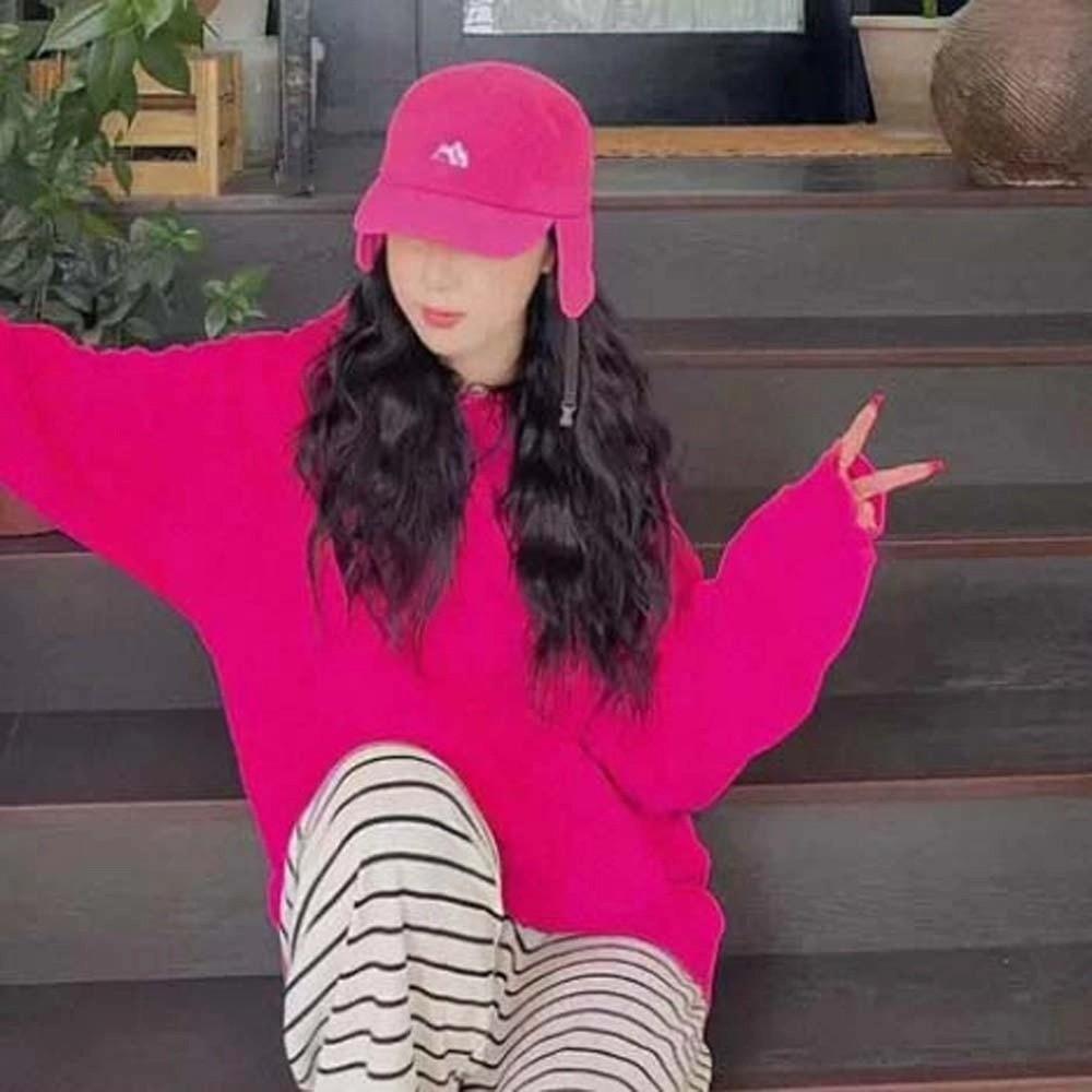 Multi-functional Earflaps Visor Hat Japanese Style Windproof Pilot Cap Ear Protection Cap Women