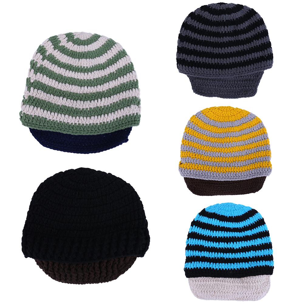 Warm Autumn Winter Knitted Hat Woolen Cap Women Men Stripe Hand Made Cap Warm Autumn Winter Knitted Hat Woolen Cap Women Men Stripe Hand Made Cap