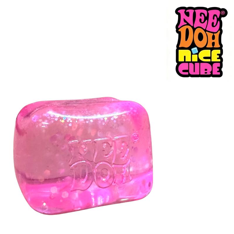 Schylling Nee Doh Kwallen Glitter Kubus, Zacht Jelly Knijp Stressverlichter Fidget Speelgoed, Sensorische NeeDoh voor Kinderen en Volwassenen