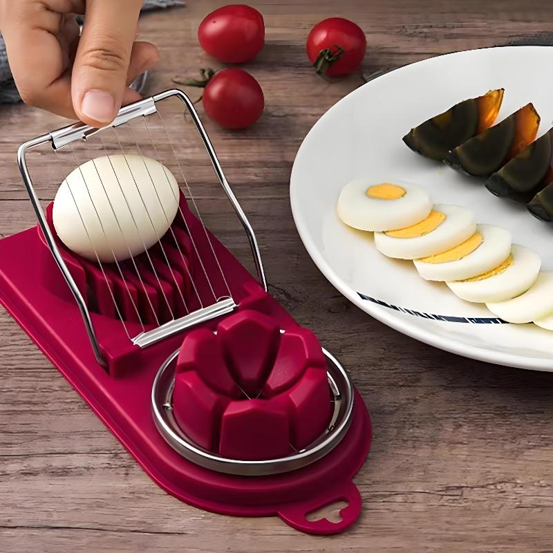 Multi Functional Egg Cutting Artifact Kitchen Household Stainless Steel Cutter Preserved Eggs Divider Two In One Egg Cutter