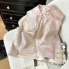 Pink Bronzing Peony Vest Women's 2025 Early Spring High-end Vest