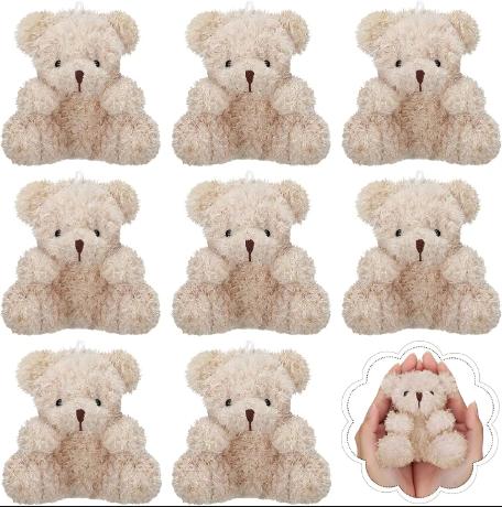 12-48Pcs Mini Plush Bears 4 Inch Small Bear Stuffed Animal Toys Tiny Fuzzy Bear Soft Bear Stuffed Doll for Birthday Party Favors