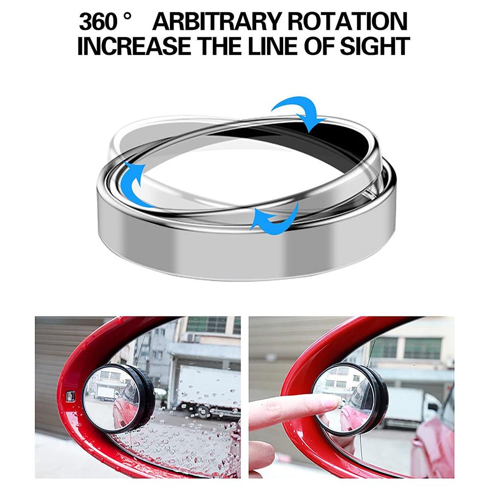 2Pcs Adhesive 360 Grad Blind Spot Auto Rückfahrhilfe Rückspiegel Kleine Runde Spiegel