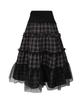Mileko Folded Check Frill Mesh Sk Black
