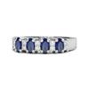 Blue Sapphire Oval Half Eternity Ring - 925  Sterling Silver