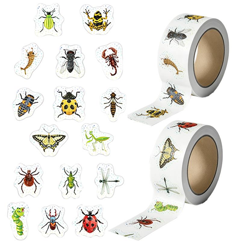 Irregular Shape Cartoon Animals & Insects Stickers (500/Set, 2 Styles) with Adhesive Backing