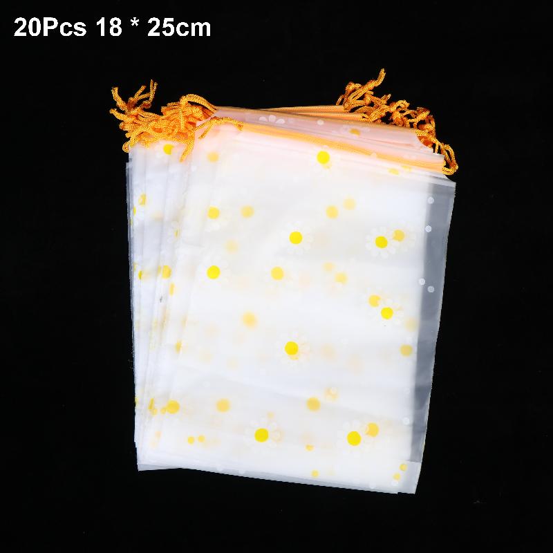 20Pcs Transparent Waterproof Travel Cosmetic Bag Towel Socks Plastic Drawstring Storage Bag Bathroom Transparent Beach