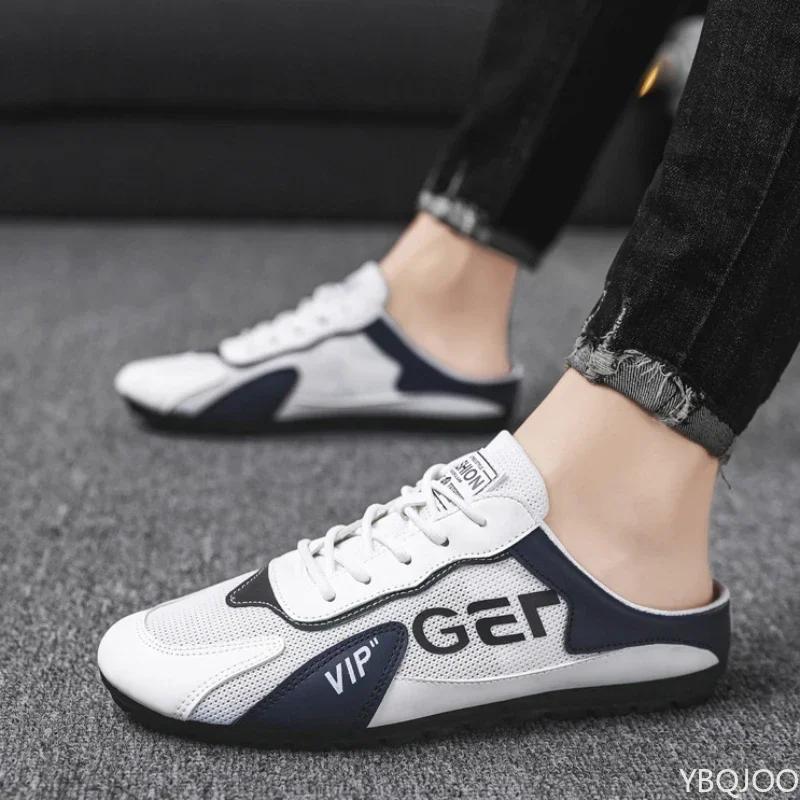 2025Summer Slippers for Men Trendy Men's Flat Bottom Casual Shoes Soft Sole Support Shoes Men's Sneakers Zapatos De Hombre