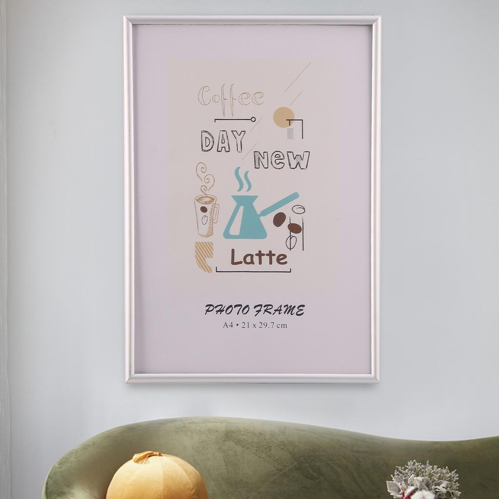 ABWR-2 Picture Frames, A4 Silver Picture Frames, With Unbreakable S, Picture Frames For Family Photos, 21X30 CM