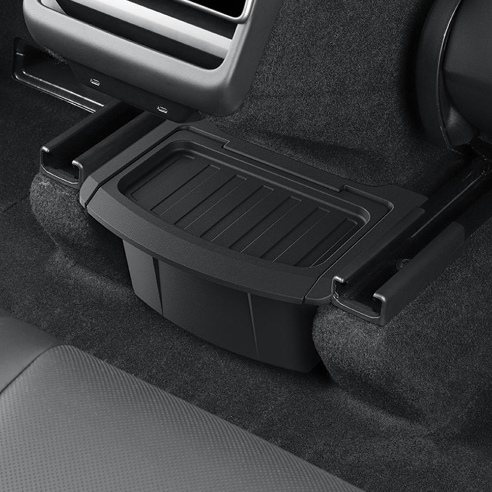 Für Tesla Model Y Juniper Launch 2025 Hinteres Ablagefach Aufbewahrungsbox ABS Langlebig Boden Organizer Koffer Mülleimer Organizer Zubehör