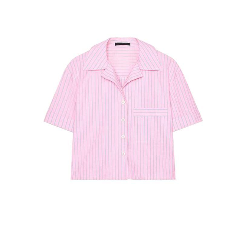 Spring and Summer New Arrival Women's Clothing Casual Shorts 6929409 Stripes Short Sleeve Casual Short Shirt 0975018