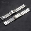 Watchband 23*26mm Sliver Metal Stainless Steel Butterfly Clasp Strap for Swatch YOS440 441 439 Watch Band