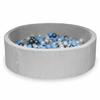 Dry Pool 130x40 Corduroy Gray 700 Balls: Transparent, Pearl, Silver, Light Blue
