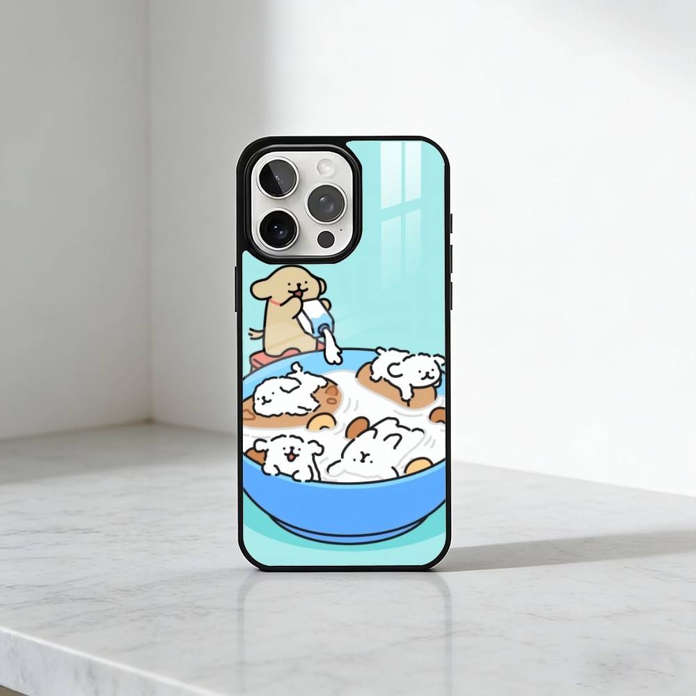 Cute M-MalteseS Line Dog For Couple Phone Case For iPhone17,16,15,14,13 Plus,Pro Max Magnetic For Magsafe Wireless Charging