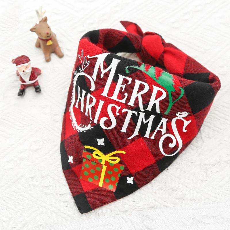 Christmas Day Pet Small Medium Large Dog Dog Cat Double Teddy Dog Triangle Towel Saliva Cat Bib Supplies
