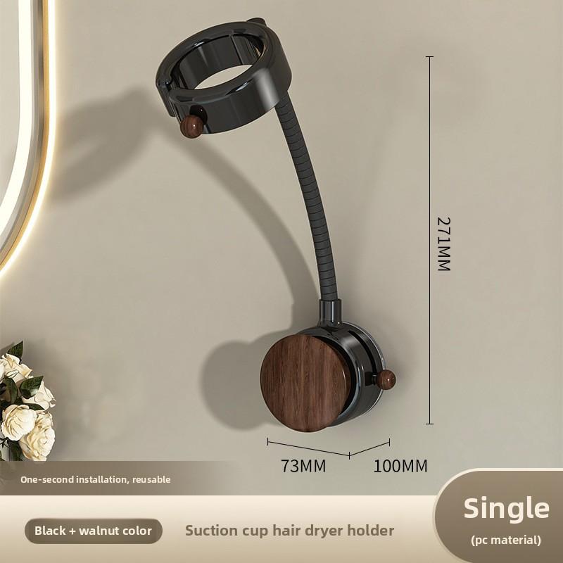 Saugnapf Föhnständer, Freihändige Nutzung für Faule, Hängegestell für Föhn, Badezimmer Föhnständer, Bohrloses Aufbewahrungsregal