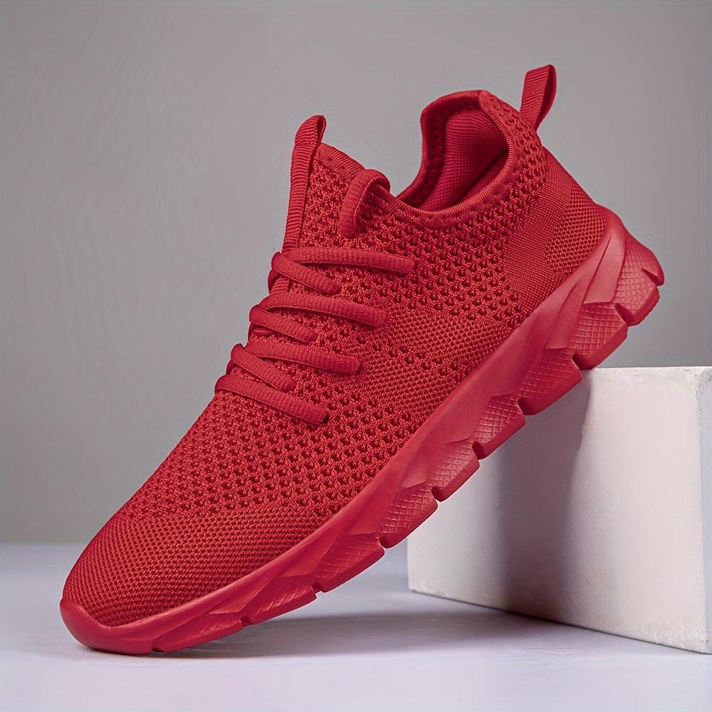 Ультралегкие мужские кроссовки на шнуровке дышащие амортизирующие для тренировок и спортзала удобная стильная и прочная спортивная обувь 35 красный 1869₽