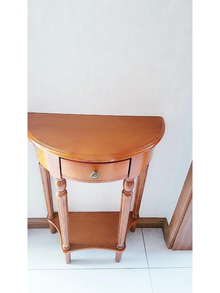 European Solid Wood Console Cabinet, Long Hallway Table, Semicircular New Chinese Style
