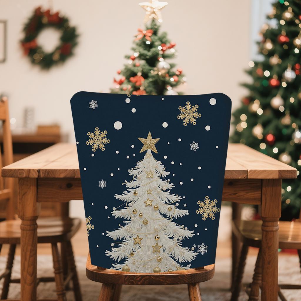 Christmas Printed Chair Cover, Available For Banquets, Family Dinners, Christmas Atmosphere, Home Decoration, Restaurant Christmas Decoration