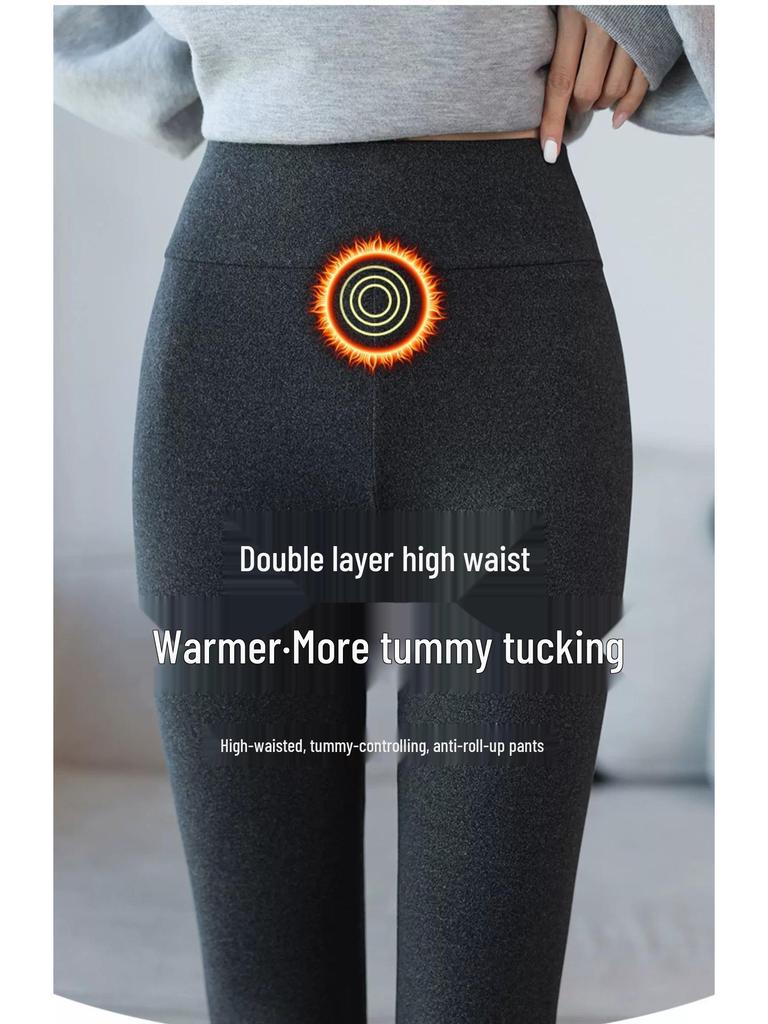 Seamless Women's Fleece Warm Cotton Yoga Pants, Base Layer, Plus & Petite Sizes, for Autumn/Winter.