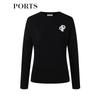 PORTS Women's LD9K486QZF013 LOGO Jacquard Knit Top