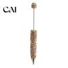 Crystal Diamond Gel Pen Beadable Pens, Bling Rhinestone Beaded DIY Bead Pen, Shaft Decorative Craft Black Ink Ballpoint Pens for Decorations