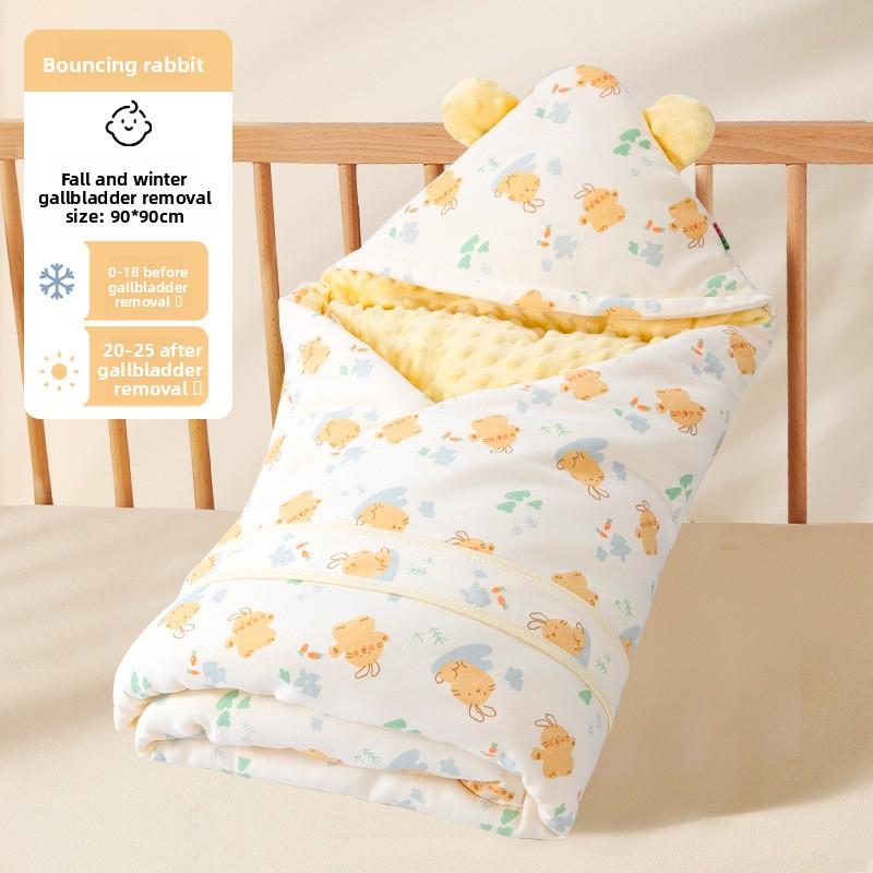 Baby Doudou fleece quilt autumn and winter quilt pure cotton, go out and wrap the towel can be removed, thickened small quilt