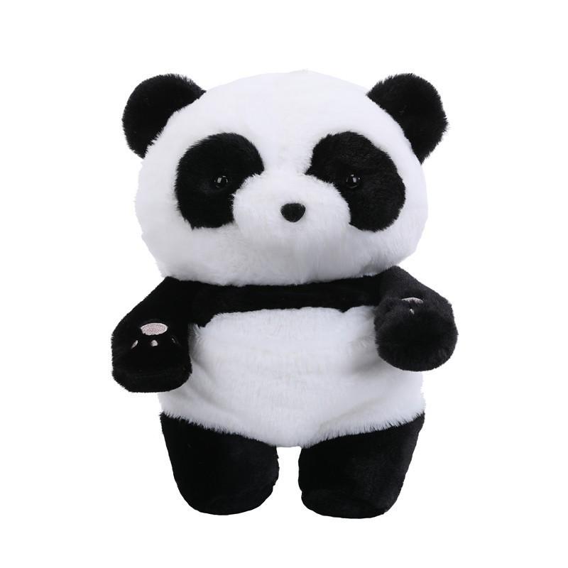 Furry Panda Embroidered Hugging Bamboo Diagonal Cross Backpack For Use Daily