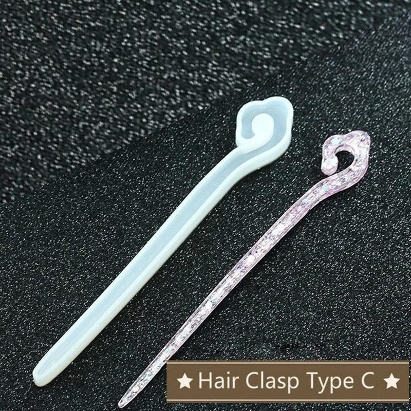 New Transparent Hairpin Silicone Special Mould for Resin DIY Hair Jewelry Making Mold Epoxy Resin Molds LS
