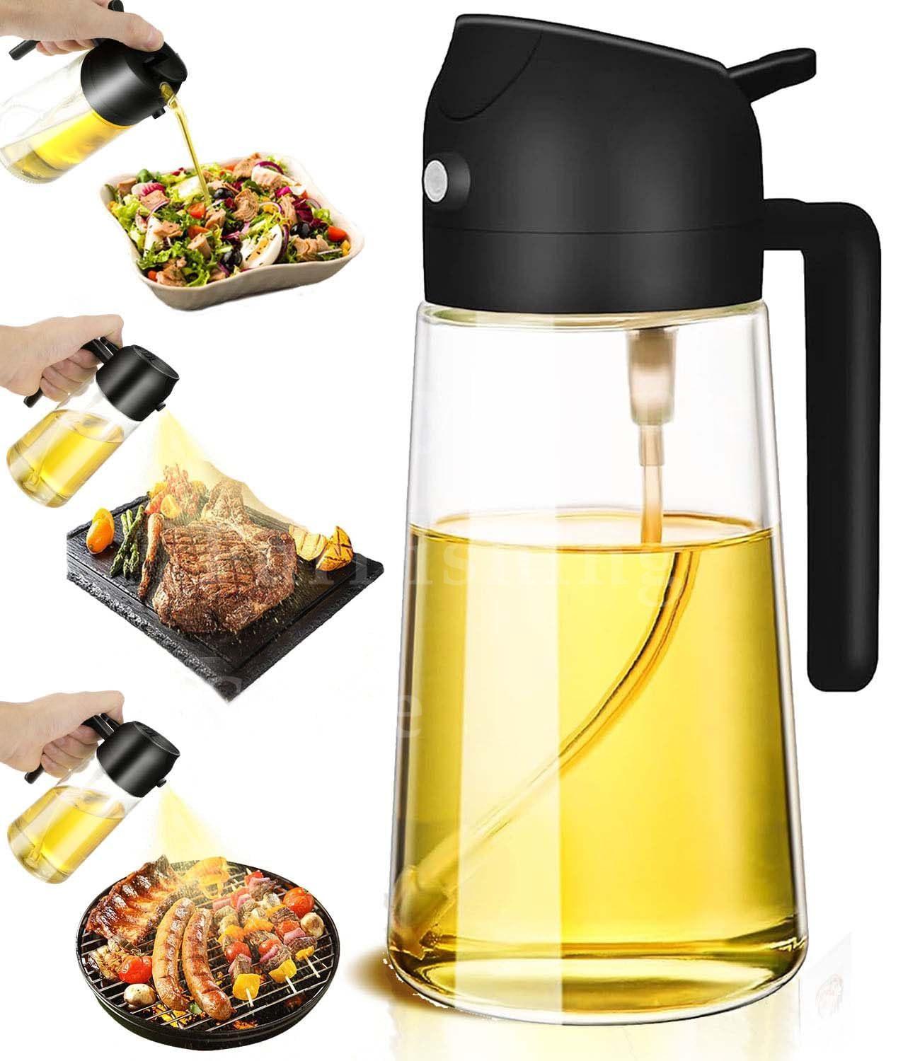 

2-in-1 Oil Dispenser Bottle Sprayer Oil Kitchen Olive Oil Sprayer for Cooking Mister for Air Fryer, BBQ, Salad Frying with Brush