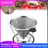 Stainless Steel Coffee Filter Reusable Double Layer Brew Tools Filters Funnel Cone Dripper Filter Cup With Stand
