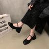 French retro high heels square head single shoes women's shoes 2025 new spring and summer temperament late evening wind Mary Jane shoes