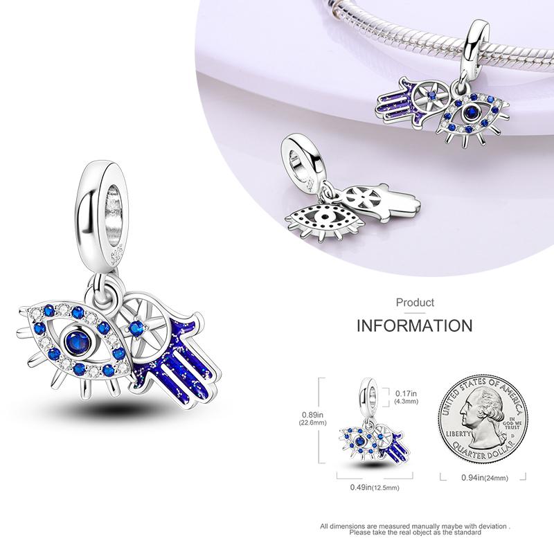 Copper Blue Eyes And Palm Charms Crucifixion Beads Women Girlfriends Jewelry Gift